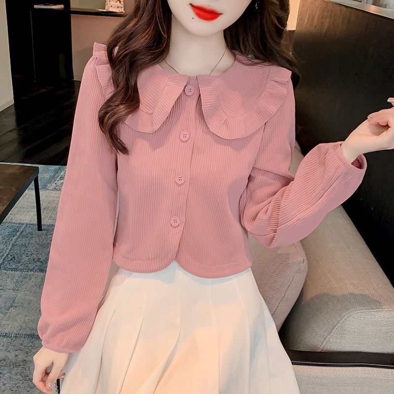 速发温柔长袖开衫外套女2025秋新款设计感甜美短款小众百搭上衣