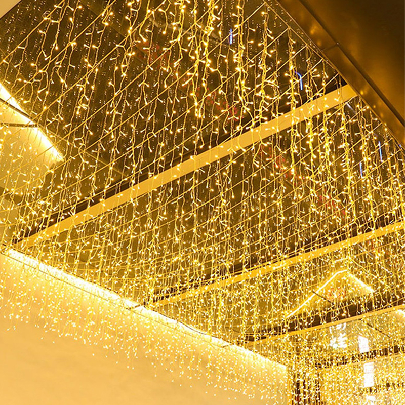 速发暖帘彩灯闪灯灯水满天星灯户外防串窗光灯冰条瀑布灯装饰氛围