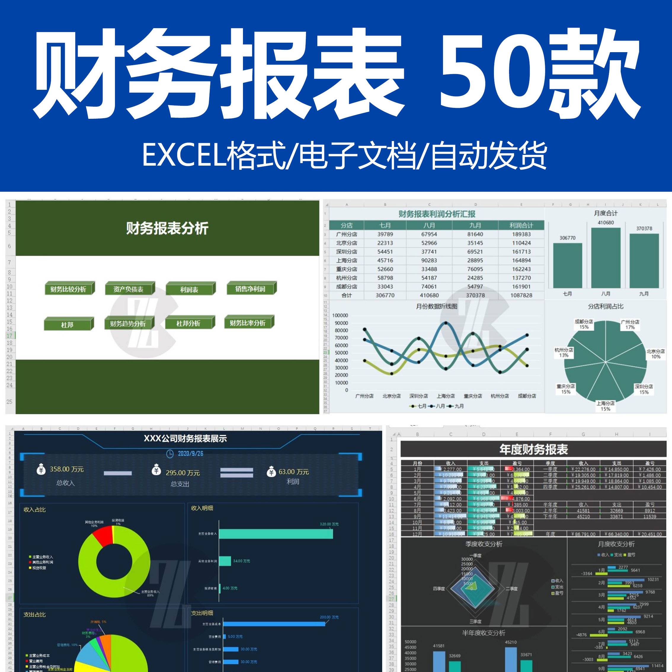 财务出纳公司运营年度收支统计财务报表负债表日记账明细EXCEL表