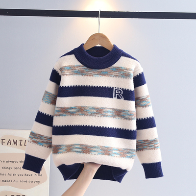 2025男童新款冬季毛衣中大童不起球男孩针织衫儿童打底加厚毛线衣