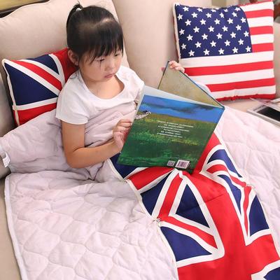 纯棉抱枕被子两用沙发客厅车用全棉二合一抱枕被汽车车载冬天加厚