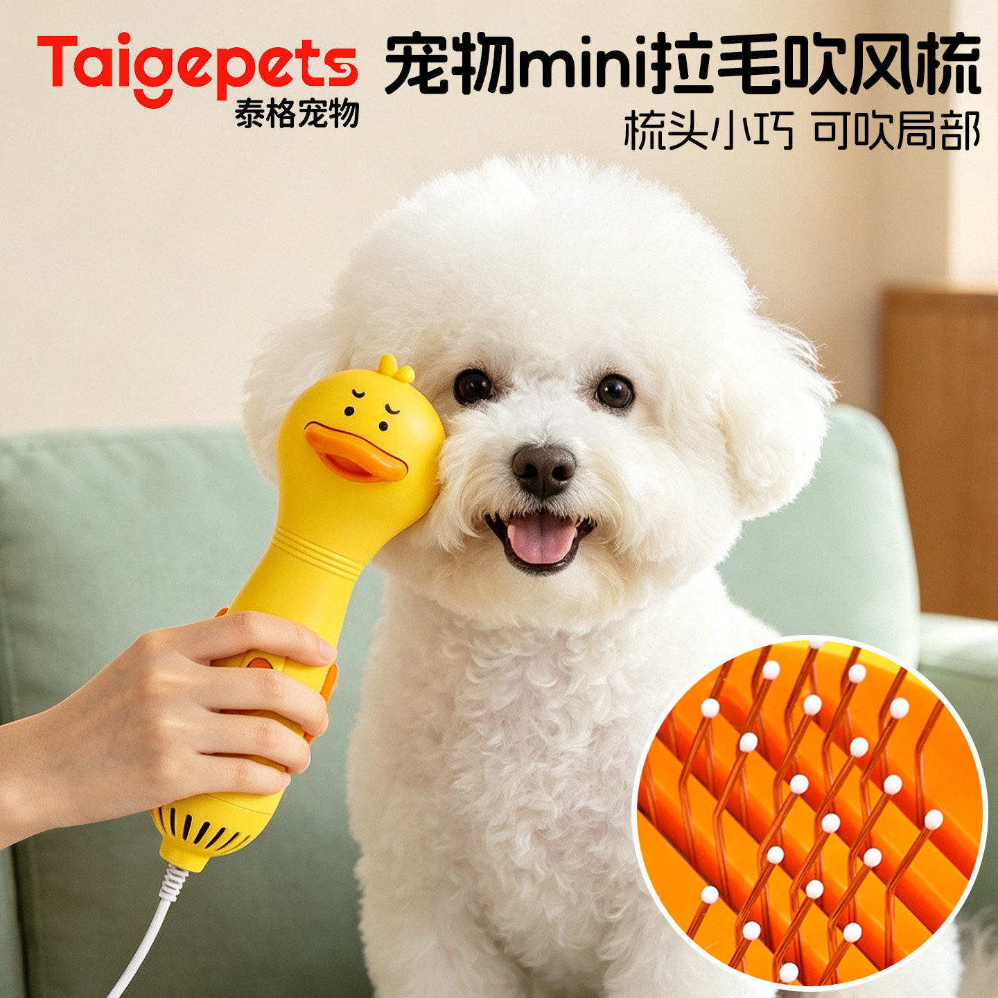 狗狗吹风拉毛一体机宠物吹风机比熊洗澡拉毛泰迪专用吹嘴毛神器猫