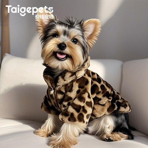 taige狗狗衣服防皮草复古豹纹