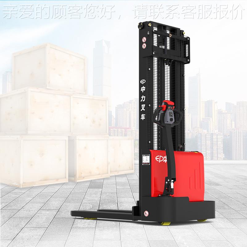 1.5吨经济型步行式全电动堆高车电动叉车电瓶液压升高装卸车铲车