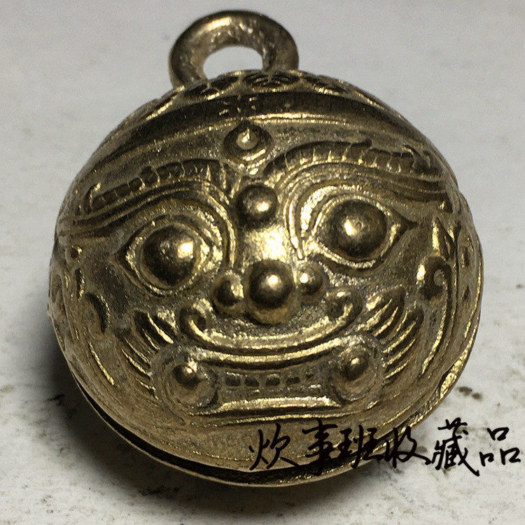 铜铃铛超响宠物铃铛仿古做旧黄铜色老式小型犬小狗铃铛宠物铃铛
