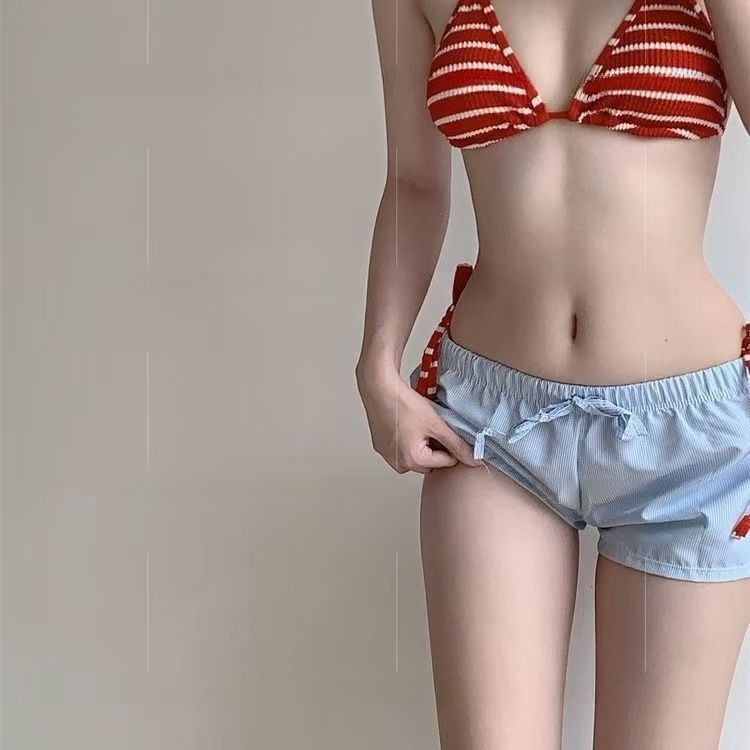 挂脖三角泳衣比基尼女ins