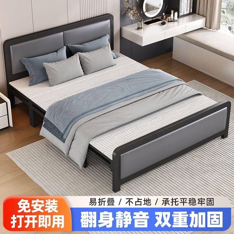 折叠床双人床家用单人午休午睡铁床简易加固出租屋成人便携硬板床