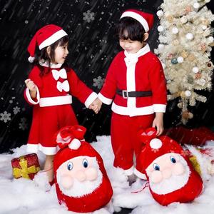 。儿童圣诞节服装男孩女童圣诞老人装扮衣服套装宝宝幼儿园表演出