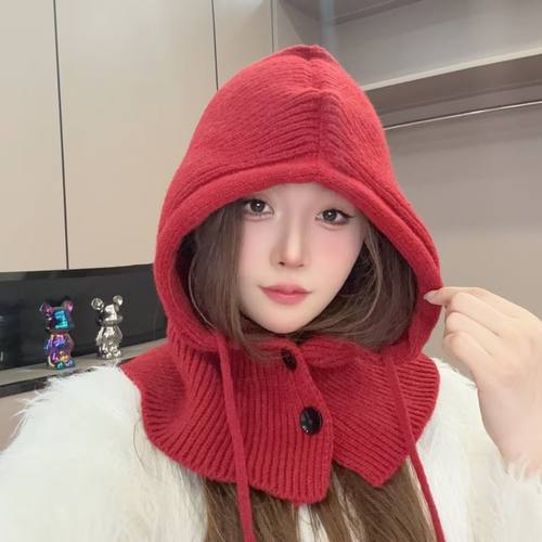 秋冬冬季新款韩版针织拉法保暖帽