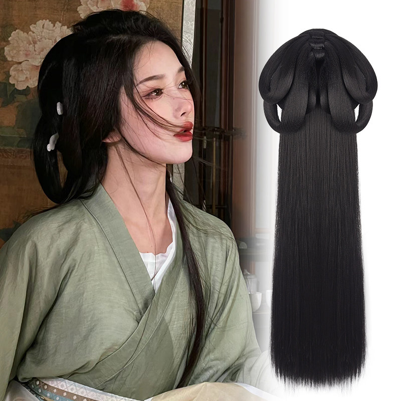 战国袍假发一体式后压盘发发髻