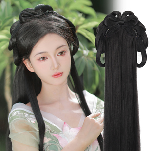 懶人發(fā)箍全頭套古風(fēng)假發(fā)包日常盤發(fā)造型古裝 漢服假發(fā)一體式 墊發(fā)包