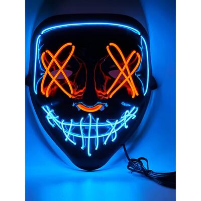 Halloween Luminous Mask Black V Character Revenge Prop面具