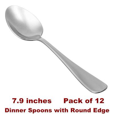 Dinner Spoons with Round Edge Large Tablespoons Serving