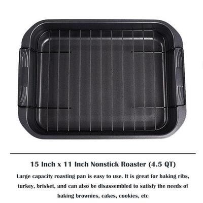 Nonstick Roasting Pan Rack Roaster Bakeware Roast Chicken