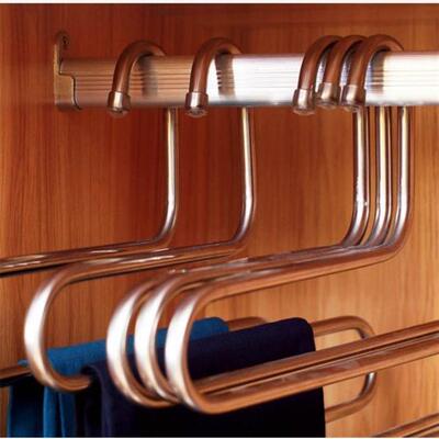 2pcs stainless steel pant hanger s shape trousers hanger