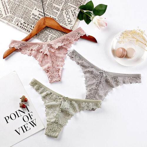 Women Sexy Lace Panties Low-waist Underwear Thong G String