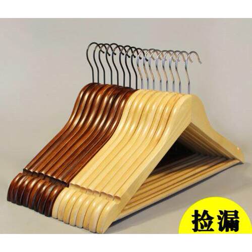 High Quality Strong Natural Wood Wooden Coat Hangers Pack