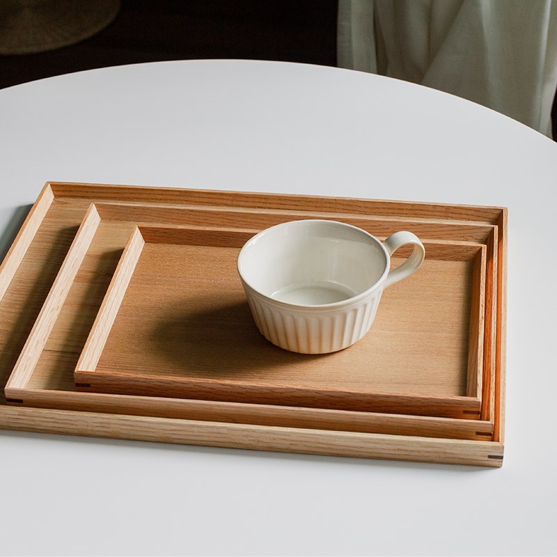 目外实木出日韩白蜡木橡木拼接托盘木质长方形木头盘子木制茶盘