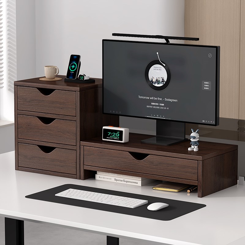 台式电脑显示器增高架托架支架垫高底座桌面收纳架办公桌置物架