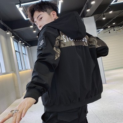 春秋季外套男韩版潮流夹克帅气百搭休闲秋冬学生迷彩褂子工装外衣