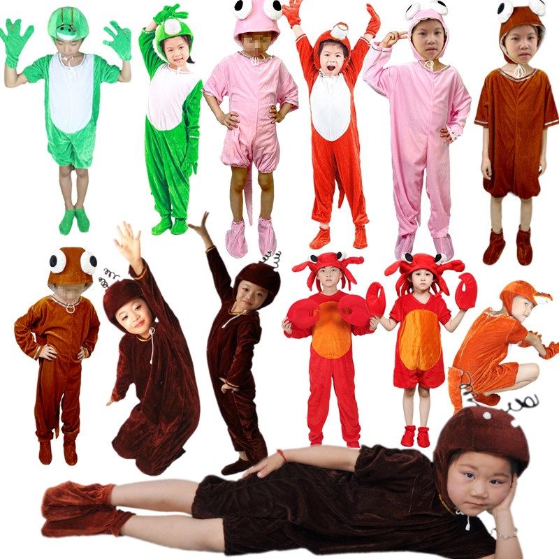 儿童小螃蟹奇遇记童话剧表演服装壁虎蚯蚓泥鳅衣服舞蹈动物演出服