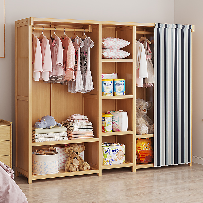 家用衣橱宿舍简易柜子儿童衣柜收纳柜简易卧室婴儿小挂衣架小户型