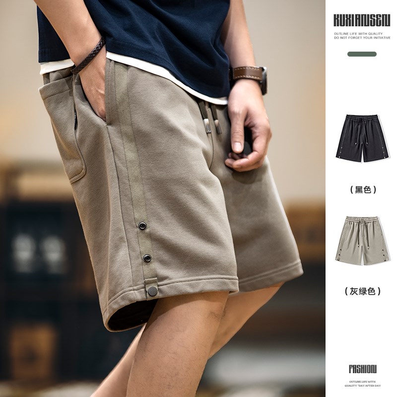 2025夏季新款运动短裤男美式休闲工装五分裤男士宽松直筒裤子男款