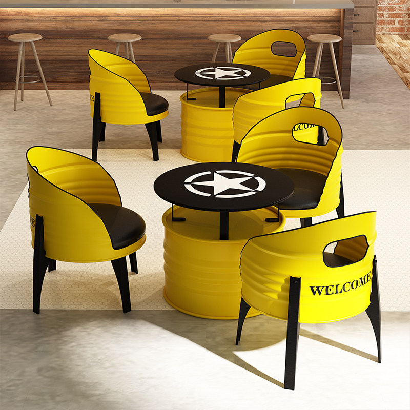 创意油桶沙发工业风酒吧卡座商用烧烤奶茶店工作室洽谈桌椅组合,商业/办公家具,卡座,淘宝优惠券,粉丝福利购,淘宝优惠卷