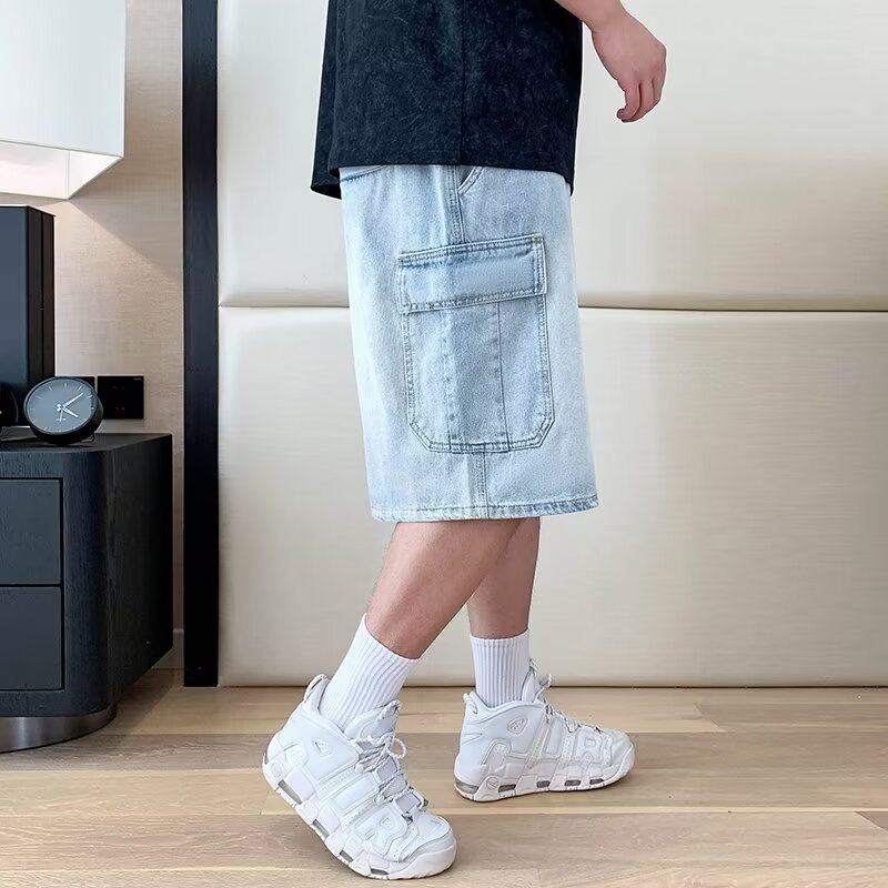 夏装特大码300斤薄款牛仔工装短裤男士2024新款多口袋宽松五分裤2,男装,短裤,淘宝优惠券,粉丝福利购,淘宝优惠卷