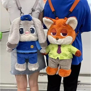 疯狂动物城玩偶双肩玩偶背包包女士迷你旅游轻便朱迪尼克周边斜挎