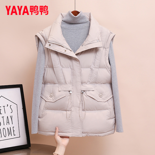鸭鸭羽绒马甲女款轻薄2025年秋冬新款立领小个子无袖坎肩短款马夹