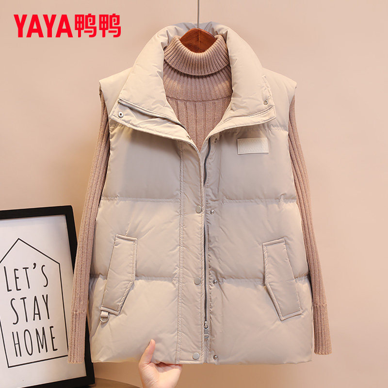 鸭鸭女士羽绒马甲女款外穿春秋2025年新款时尚设计感马夹背心外套