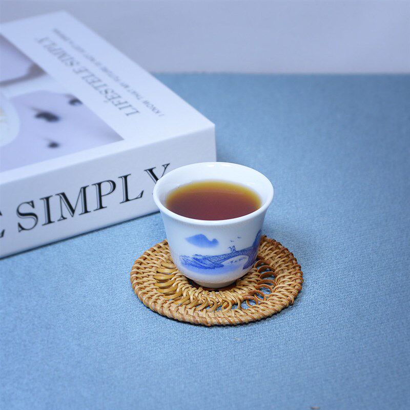 速发手工藤编织咖啡水杯垫茶壶垫茶道防滑防烫餐垫餐桌碗盘隔热垫
