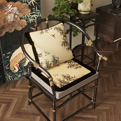 速发新木抱凉感茶椅垫太师椅圈椅坐垫红中沙发凉席靠枕式枕折几枝