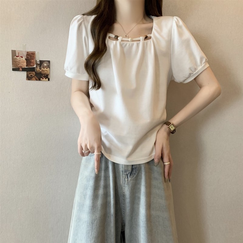 速发韩版设计感串珠夏码上季遮肚子娃娃衫别致大衣