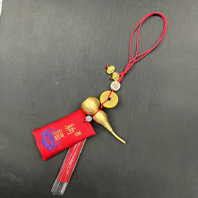 速发黄保铜色葫芦香包汽车挂平可打开平安纳福中国节吊坠件安