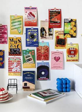 速发风装饰卡房遇见美好复古墙贴画片间布置卧背墙面美化拍照室景