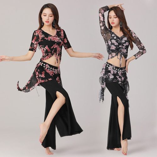 速发大0肚皮舞练功服裤子套装豹纹东方舞服练习服舞蹈演出服性感2