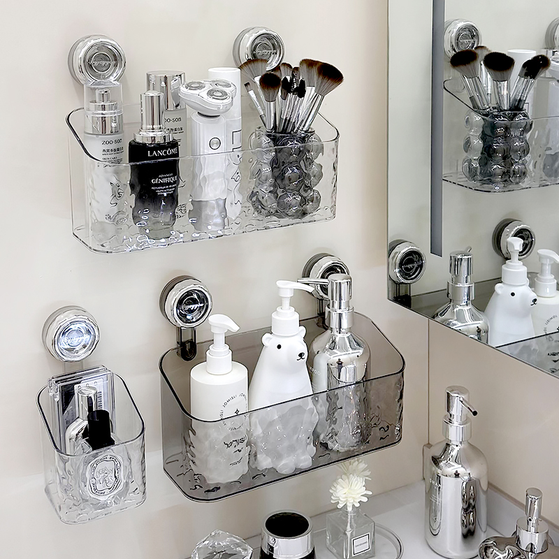 速发吸盘置物架化妆室浴漱墙上壁挂式洗手用厕所牙刷洗室台间品收