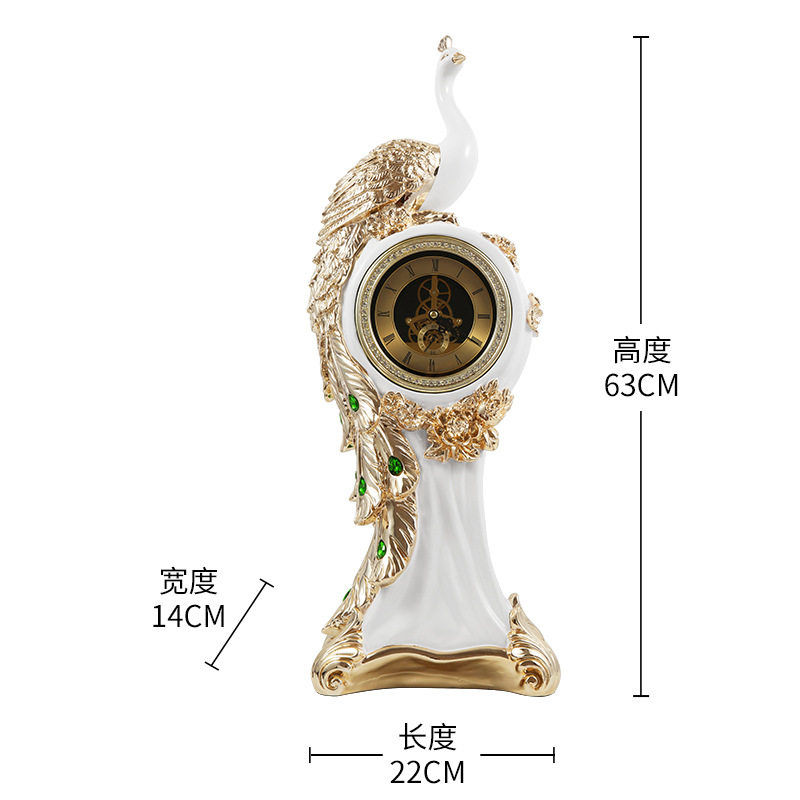 速发欧式凤凰孔时落地大雀钟立式客厅店酒大堂会所站款时钟摆件装
