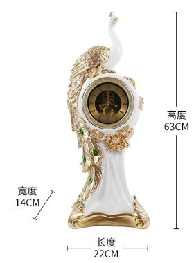 速发欧式凤凰孔时落地大雀钟立式客厅店酒大堂会所站款时钟摆件装