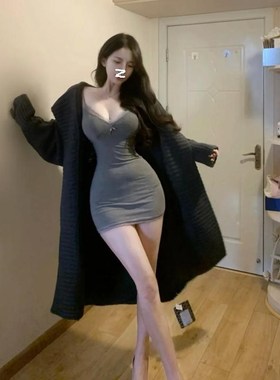 速发微大码法式蕾丝性感气质吊裙连衣带00斤慵懒风辣妹包臀睡裙