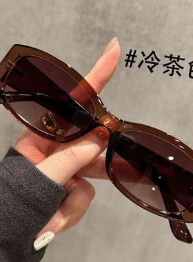 复古老钱风茶色墨镜女2025新款