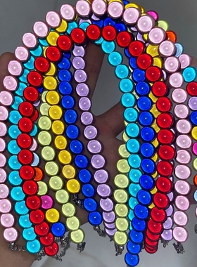 27Studio发光反光珍珠彩色串珠项链小众甜酷多巴胺男女颈链choker