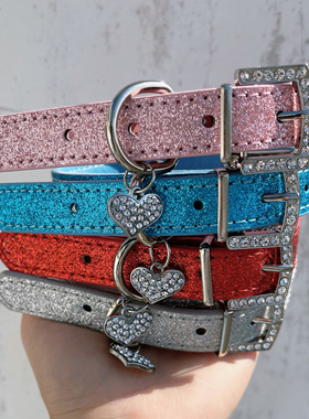 y2k项圈爱心小狗吊坠皮质choker