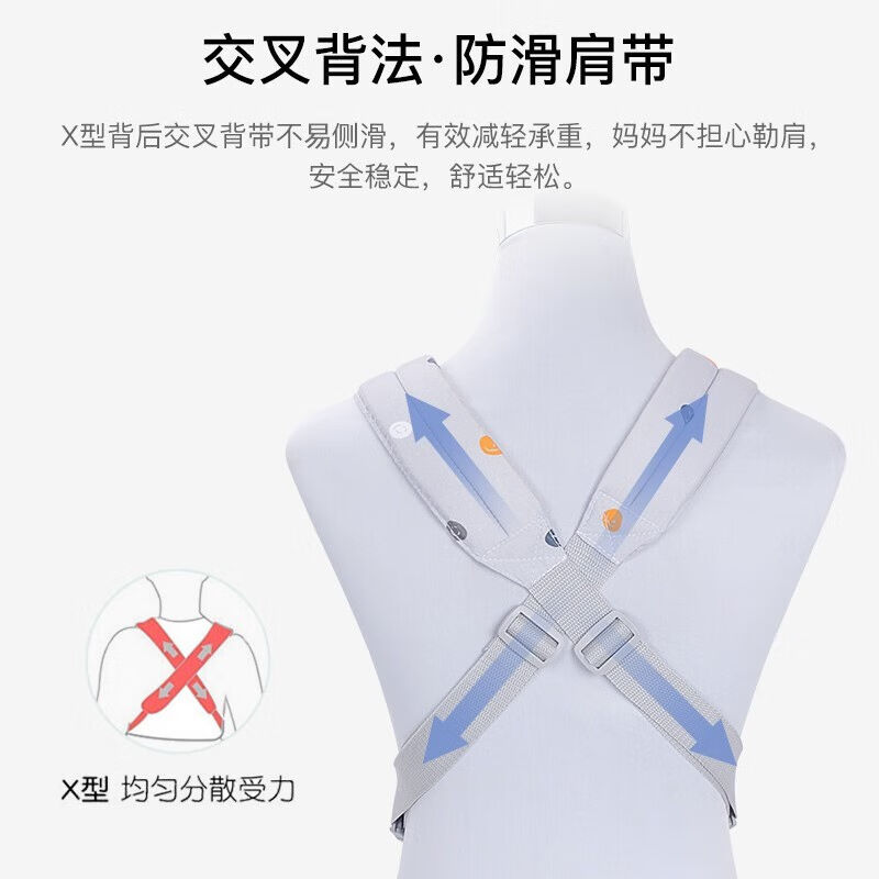 贞喜气婴儿背带前抱式腰凳前后两用轻便横抱多功能抱娃透气护头网