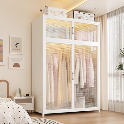 Steel wardrobe, bedroom, household rental room, simple asse
