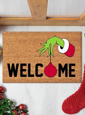 Xmas Welcome Christmas Mat Non-Slip And Washable Doormat Dec