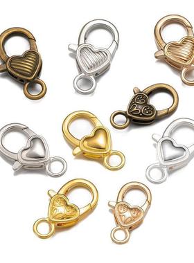10pcs Heart Lobster Clasp Hook Carabiner for DIY Keychain Je