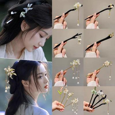 .Chinese Hanfu Hair Accessories Hairpins For Women Flower Pe